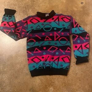 Vintage Sweater with Geometric Pattern
